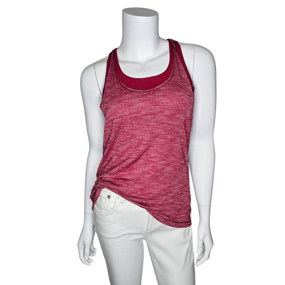 LULULEMON "Twist and Toil" Hthrd Ruby Red 2-in-1 Built-In Bra Tank | US 6 | $68 - Picture 4 of 8